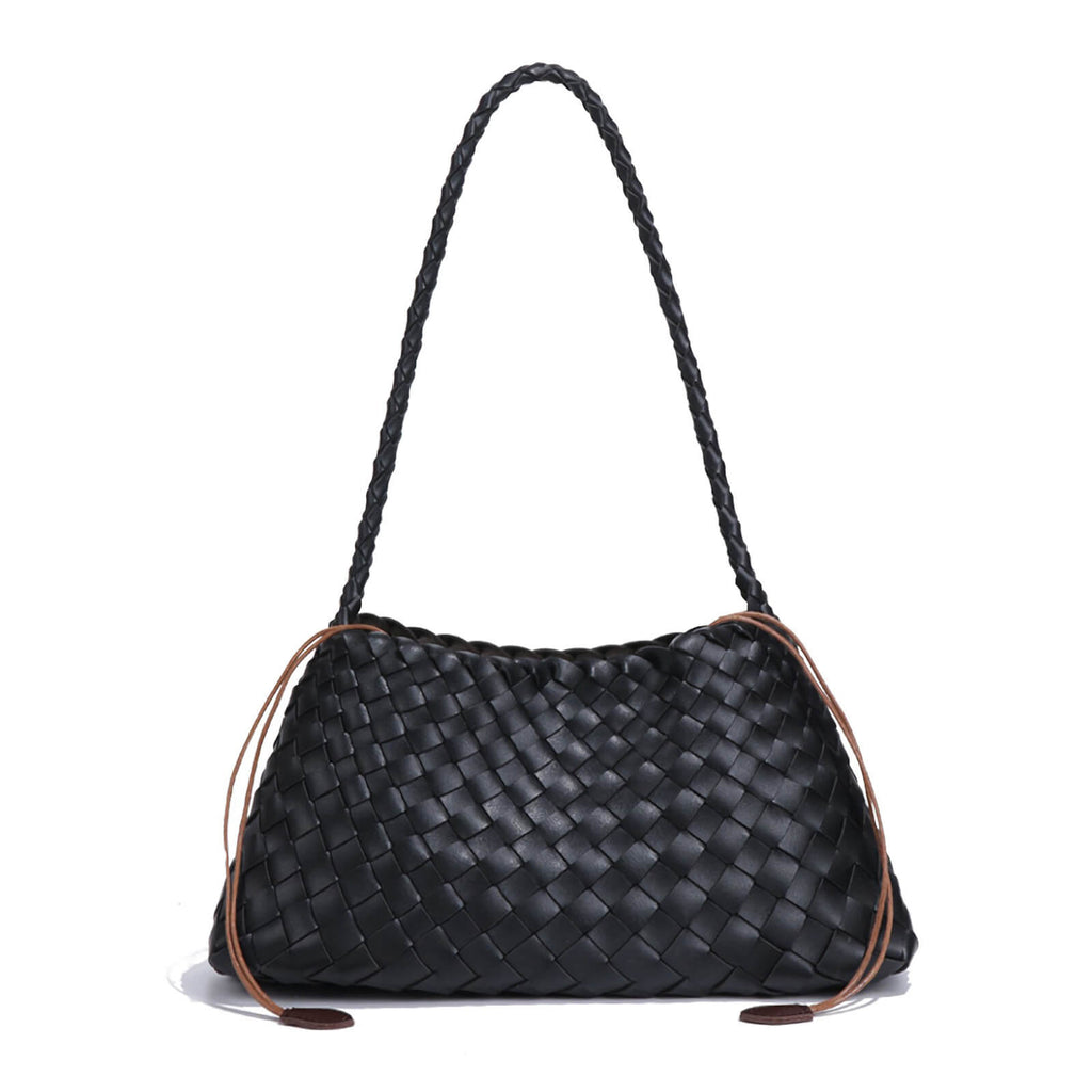 Leather Basket Woven Handbag