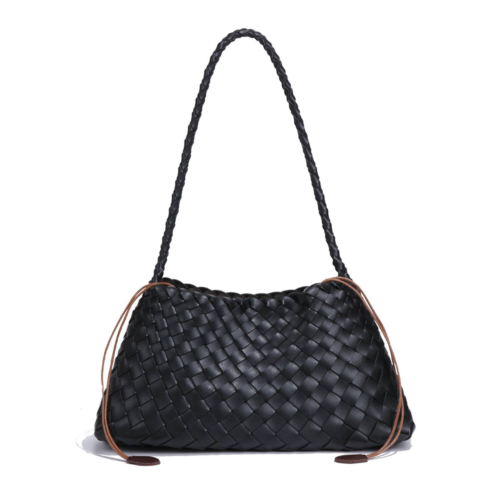 Leather Basket Woven Handbag