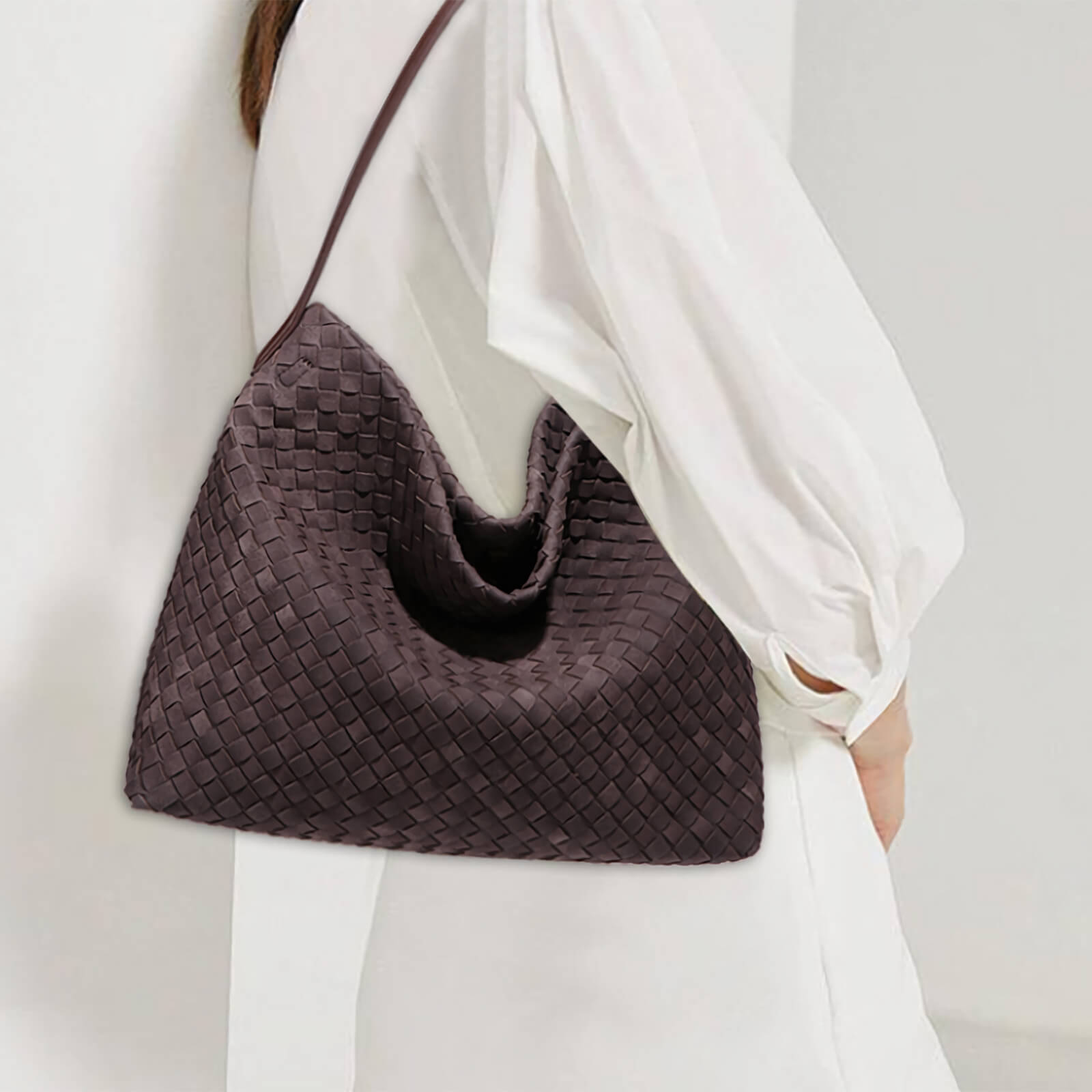 Perfect Size Suede Woven Bag
