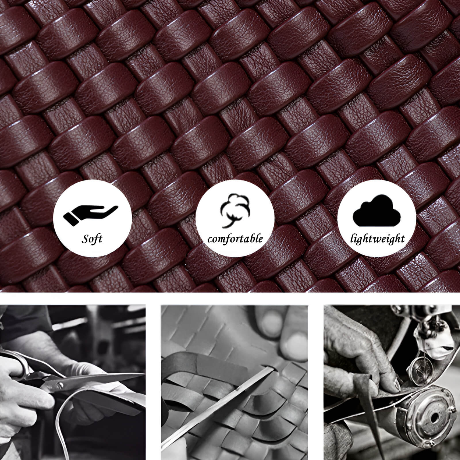 Woven Tote Bag for Women Leather Shoulder Handbag