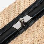 adjustable strap raffia bag