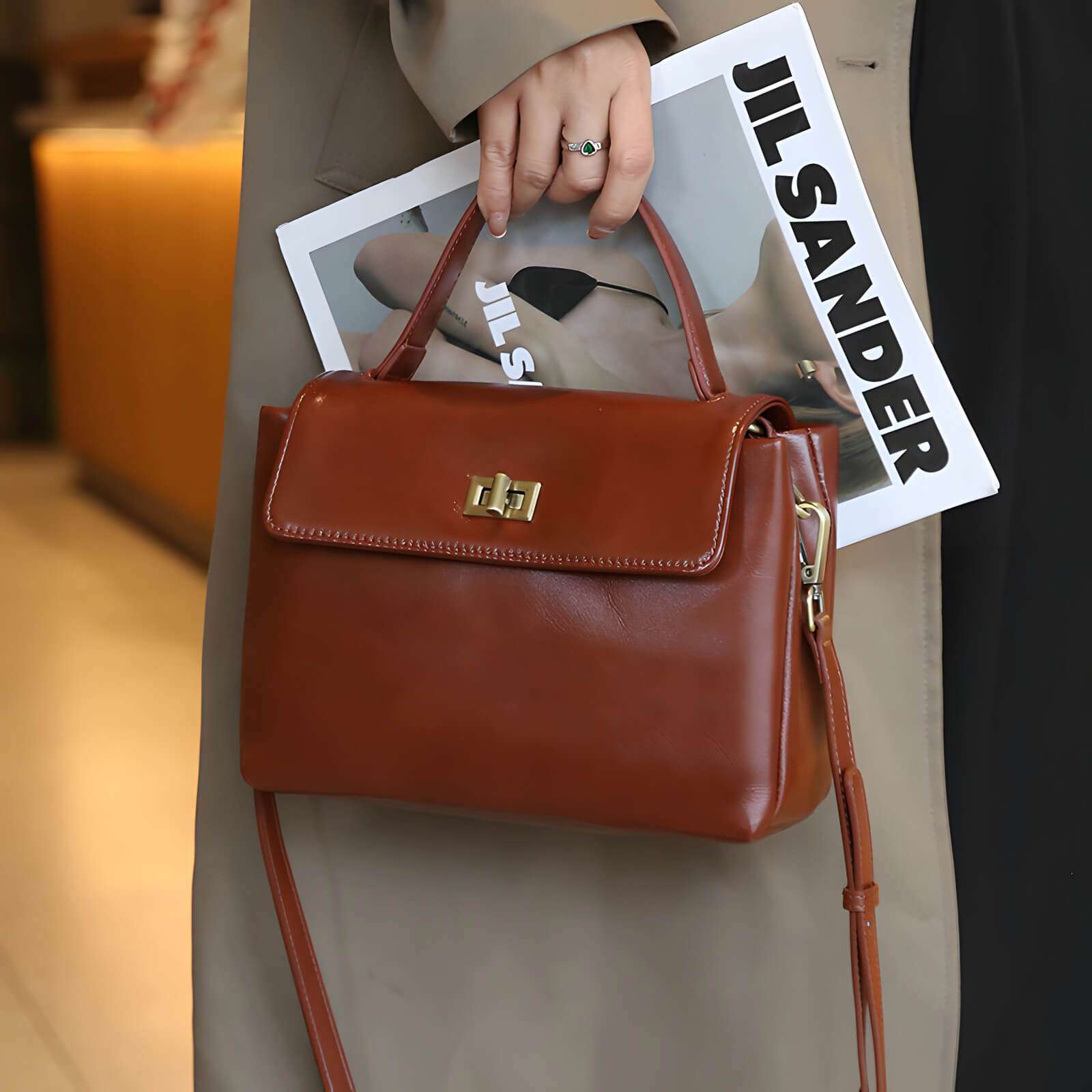 best leather commuter bag women