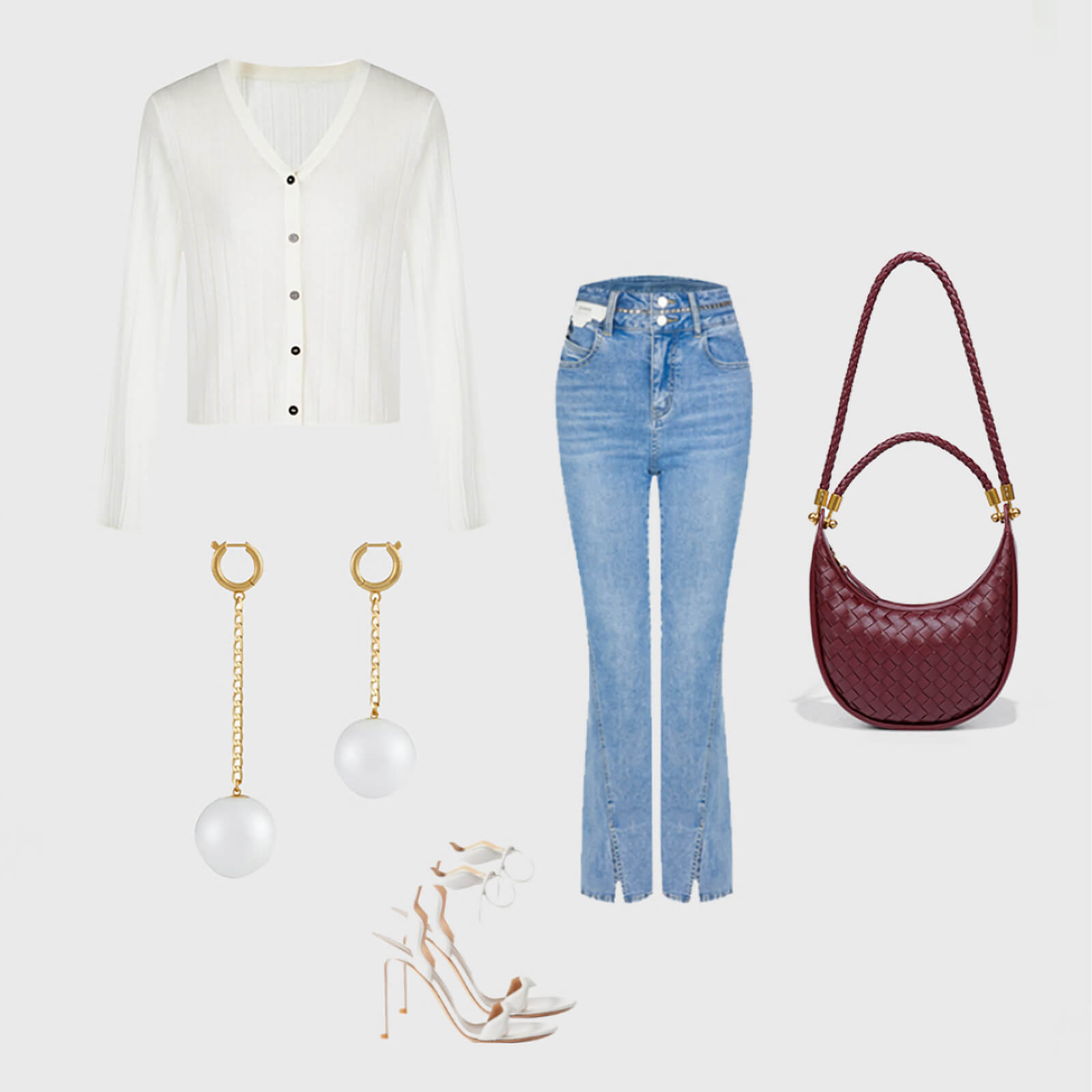 braided handle handbag