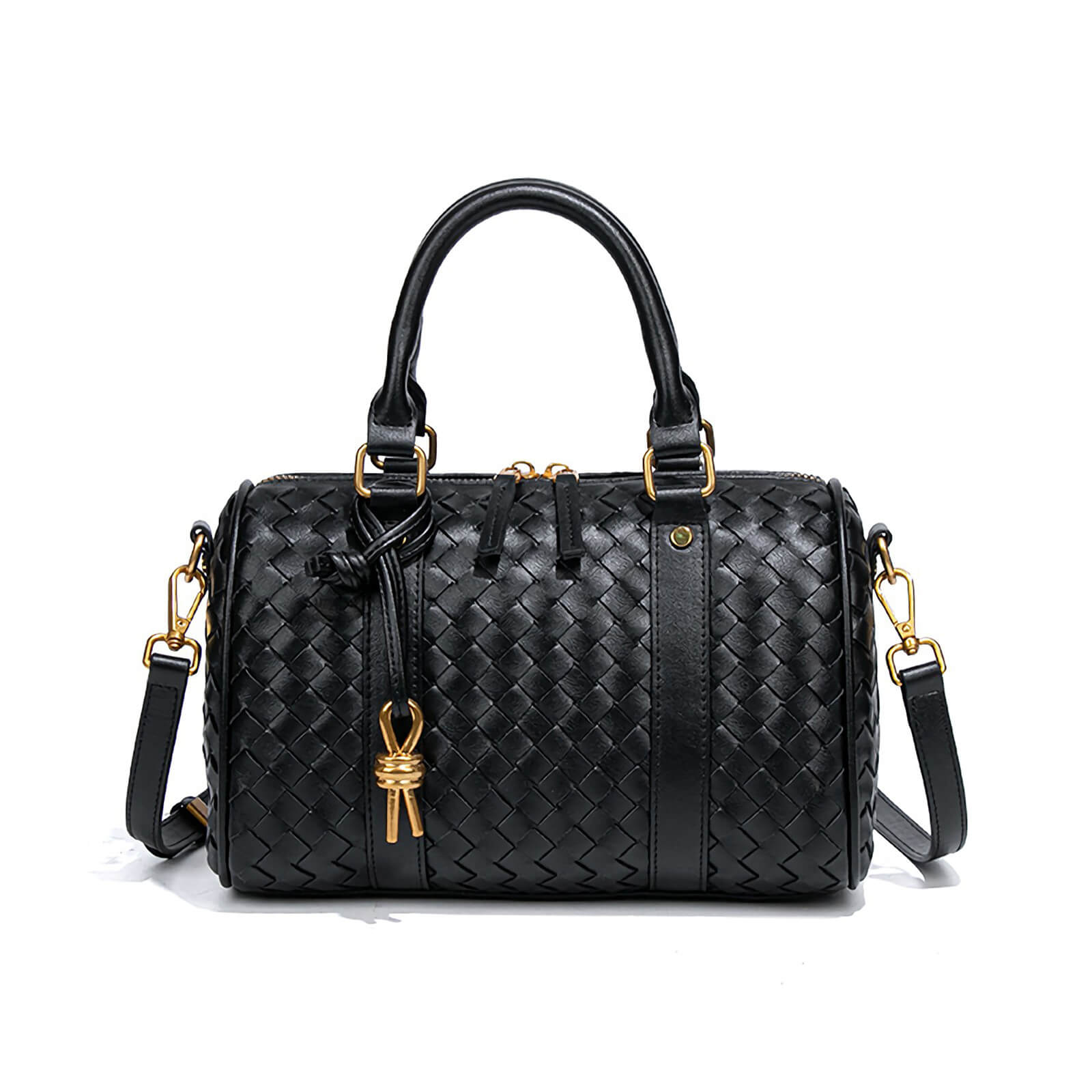 durable leather barrel purse