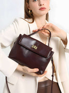 genuine leather pillow handbag