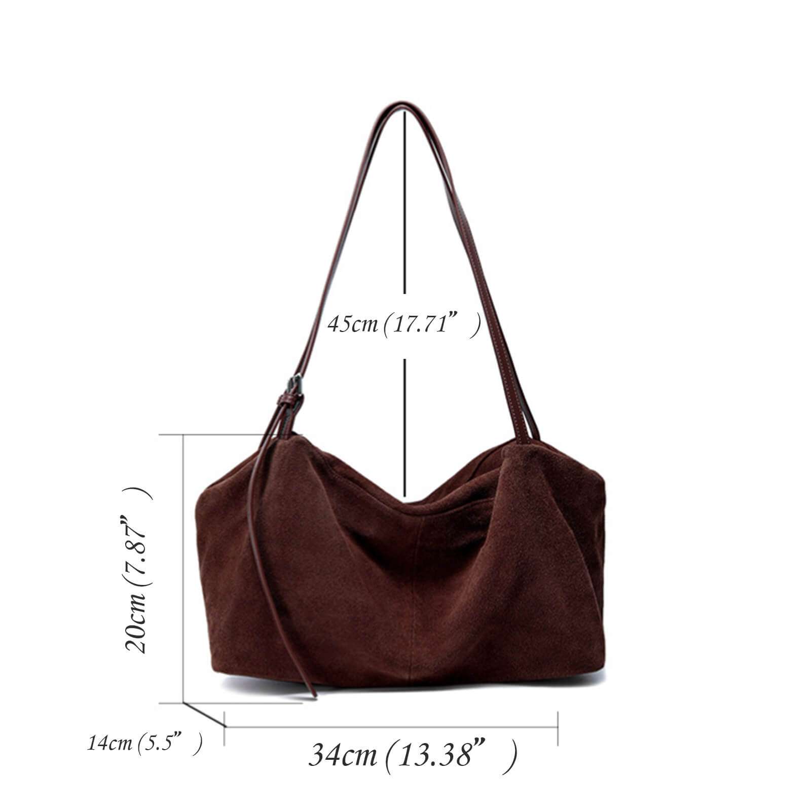 large capacity shoulder bag suede