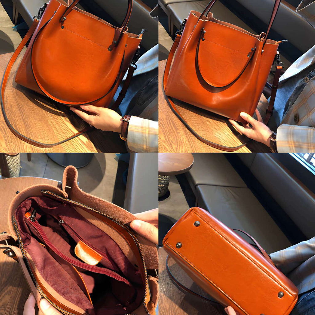 large leather tote bag for work women