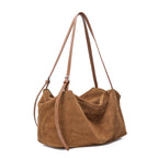 large suede tote bag for work