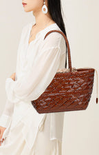 leather basket tote