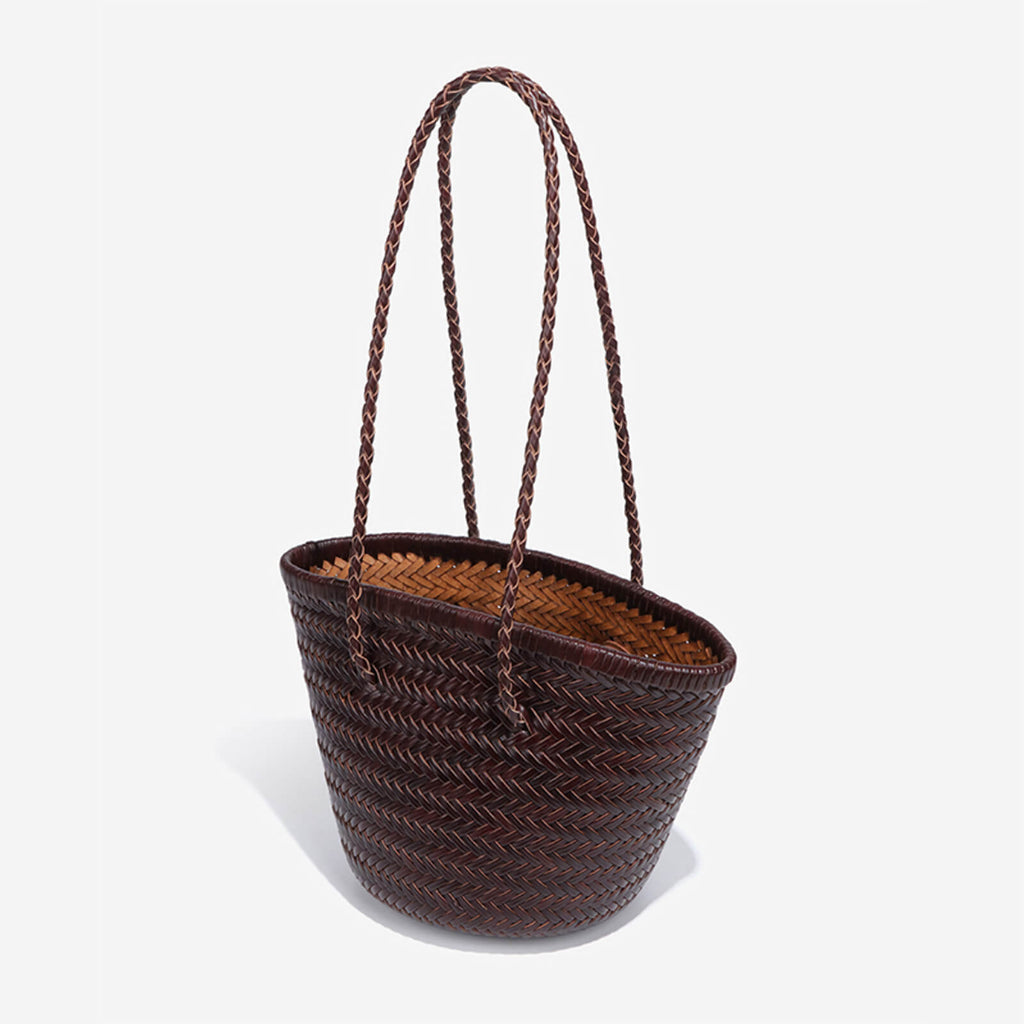 leather woven tote bag