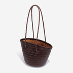 leather woven tote bag
