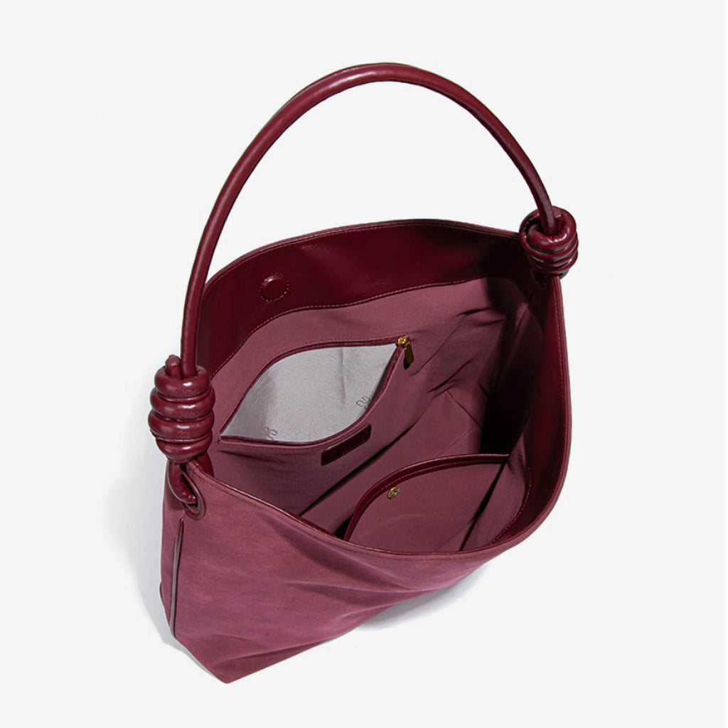 minimalist suede bag