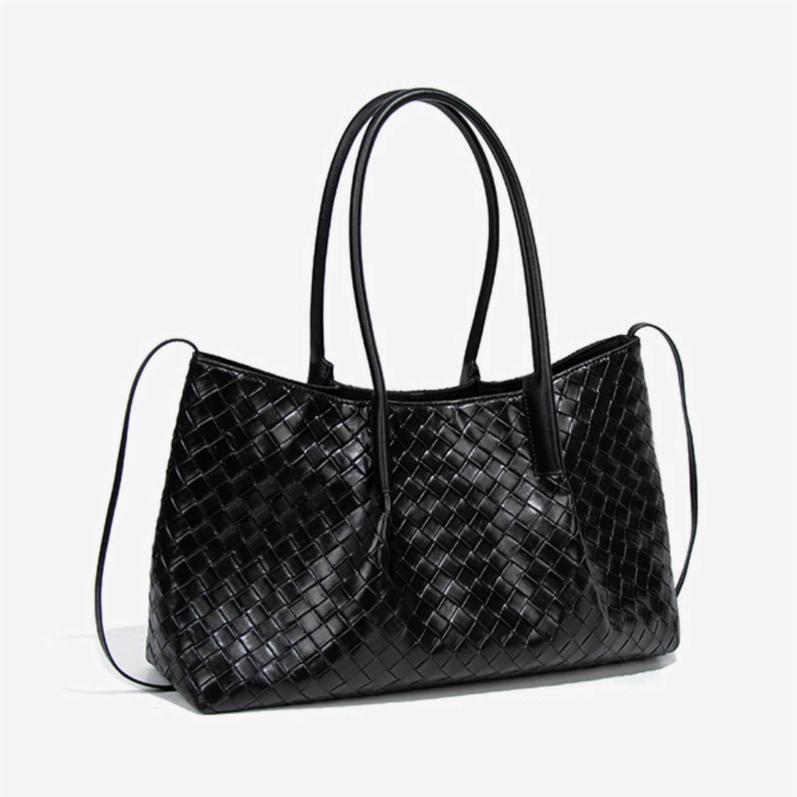 modern black tote bag