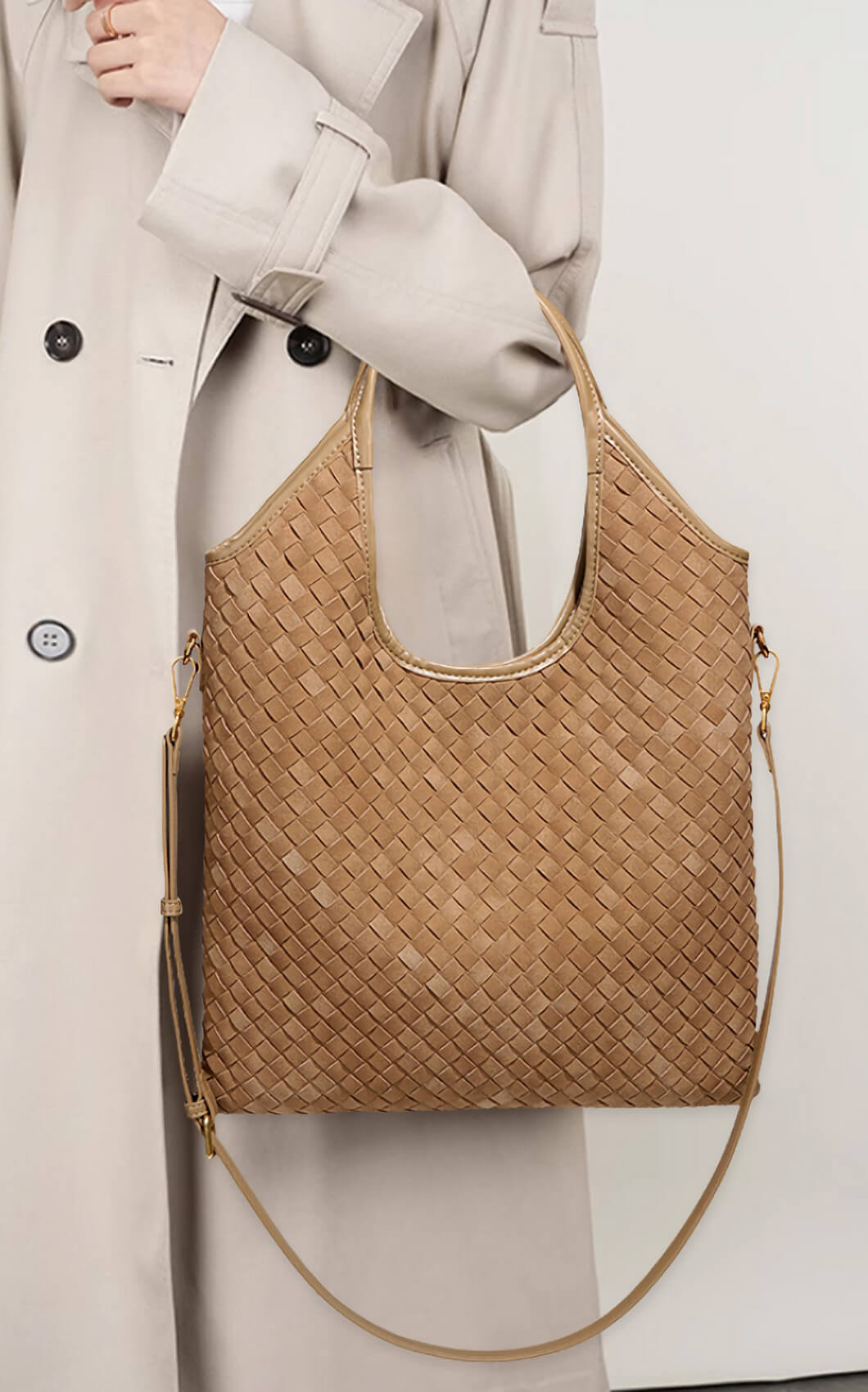 soft suede tote purse