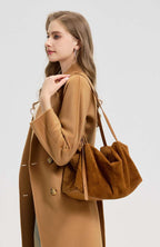 soft suede work tote laptop bag