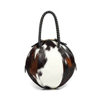 Wild Hair-on Leather Circle Bag – Chic Crossbody & Shoulder Design