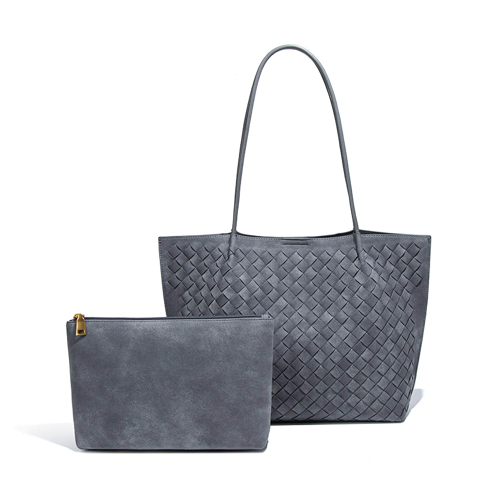 suede tote purse set