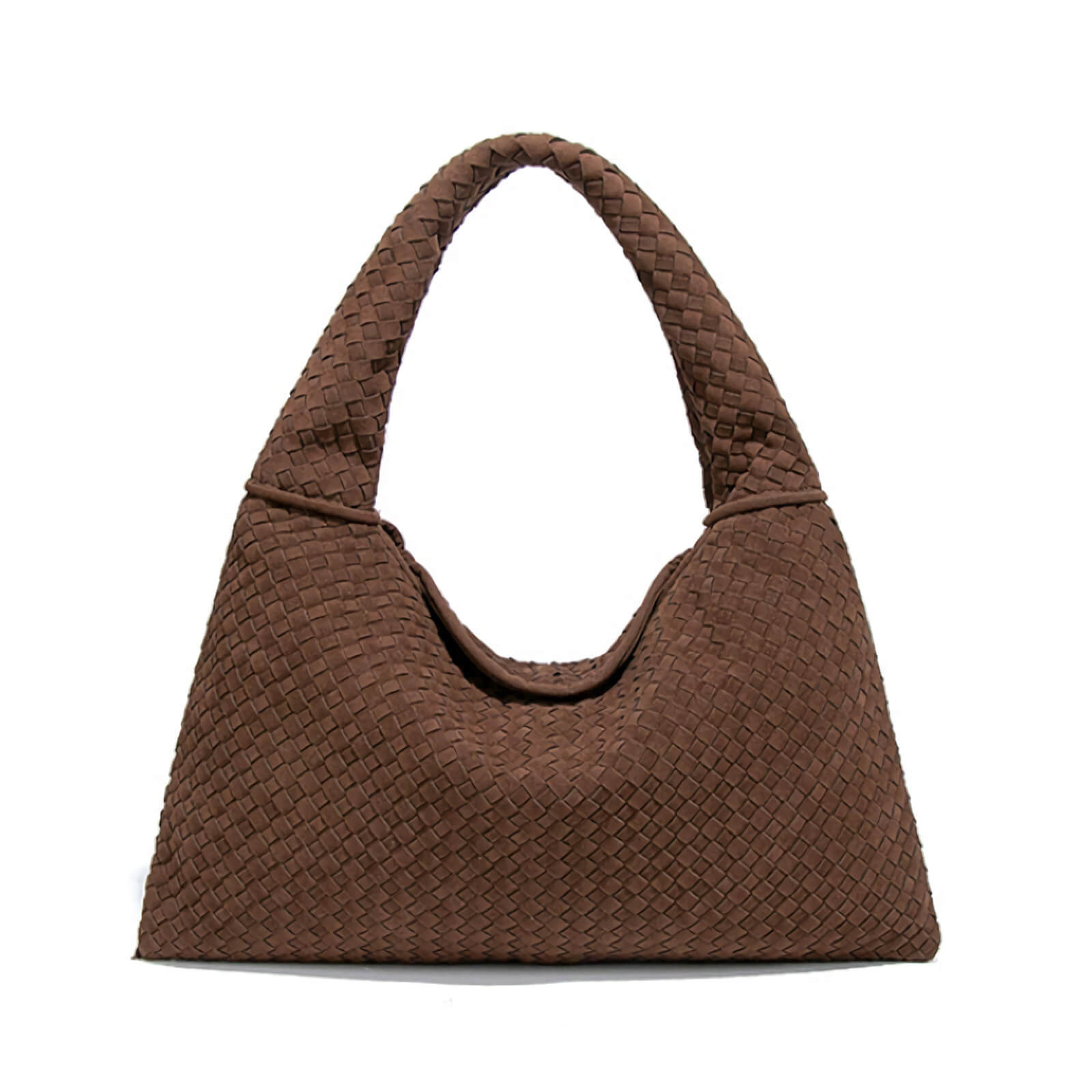 suede woven hobo bag