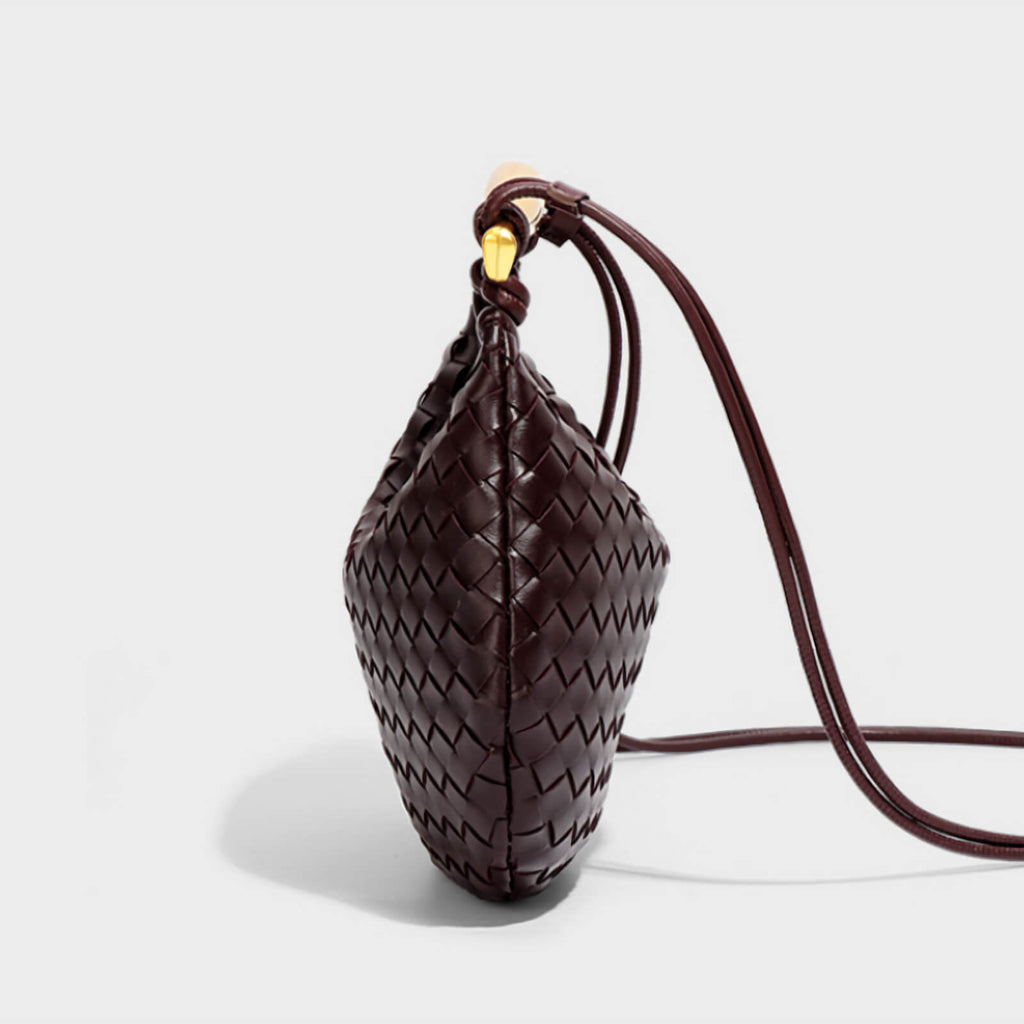vegan leather woven bag