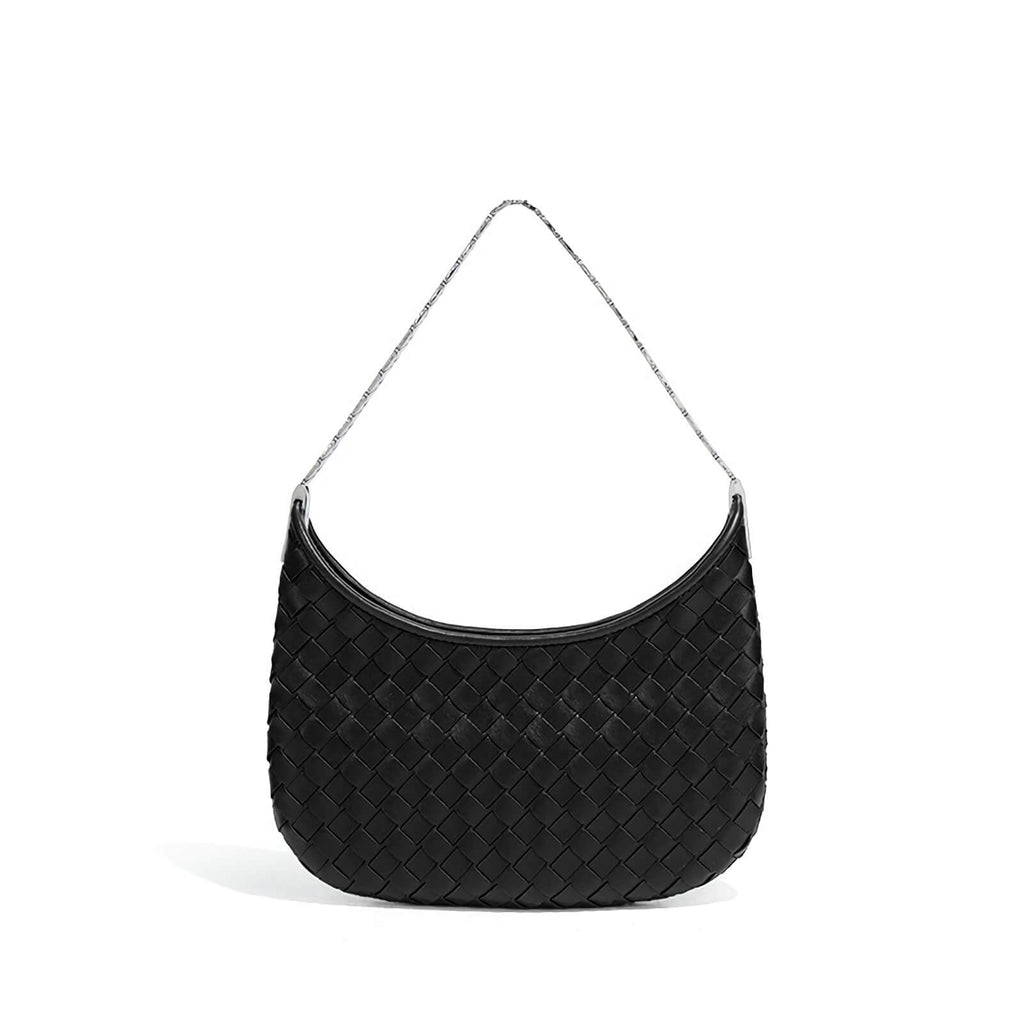 vegan leather woven bag