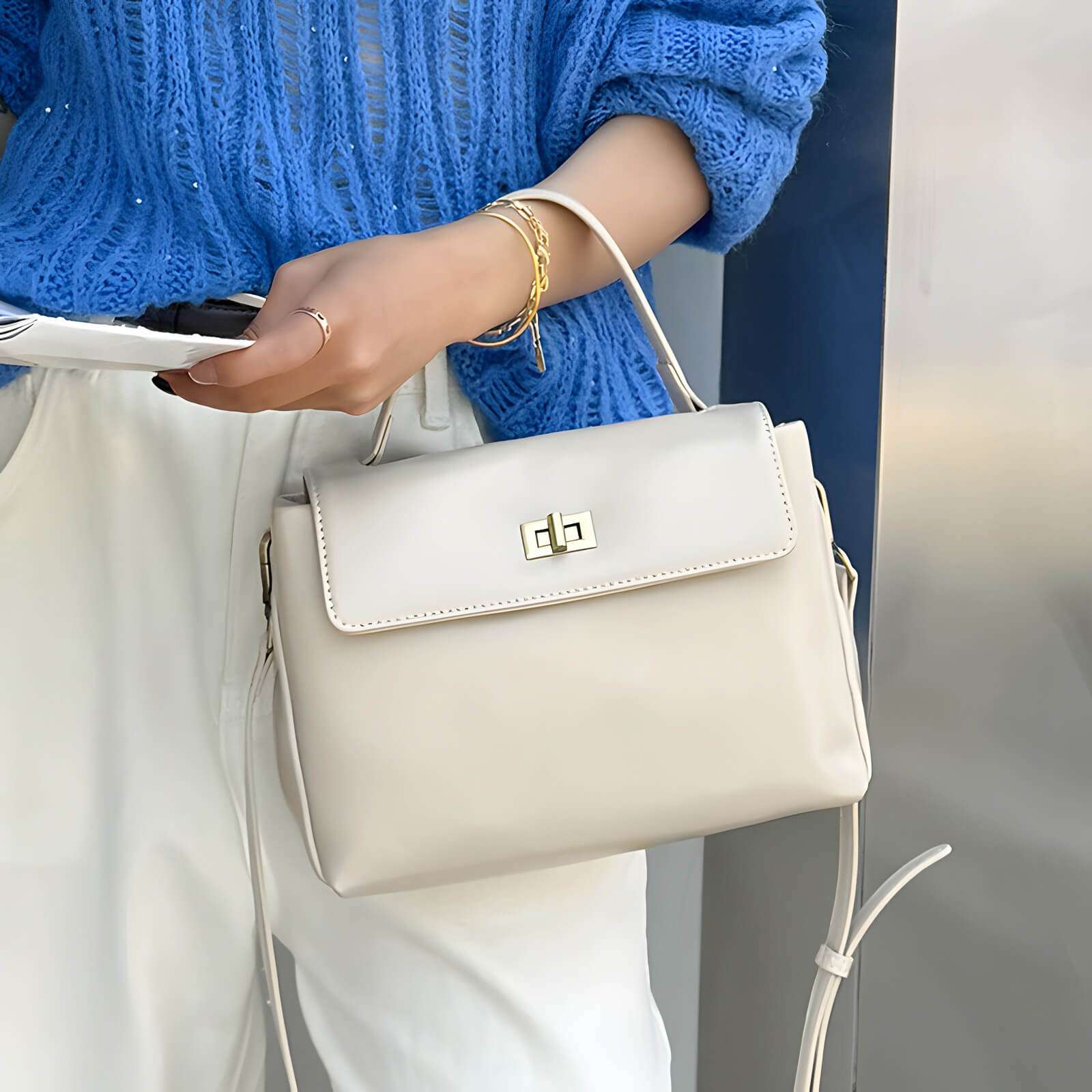 vintage style shoulder bag leather