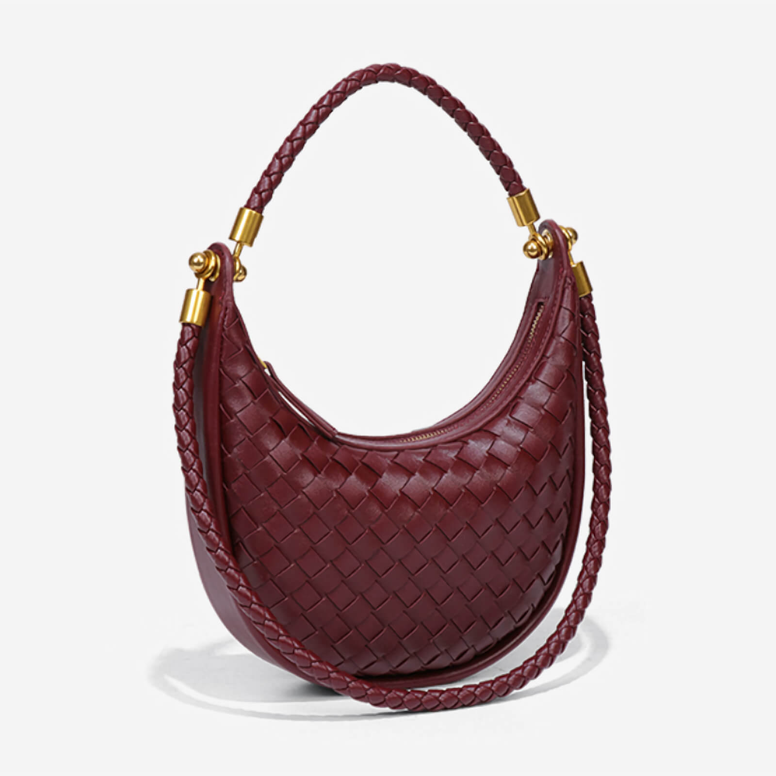 woven crescent shoulder bag