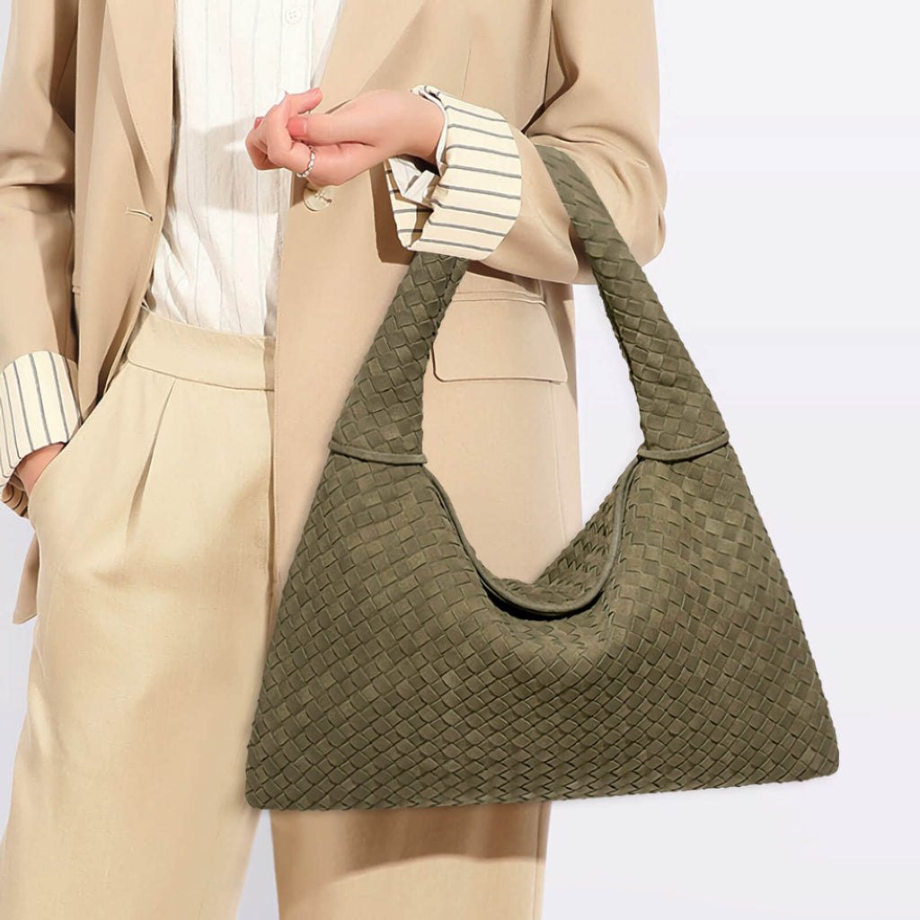 woven leather tote women