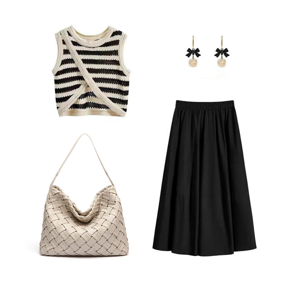 woven purse and clutch set